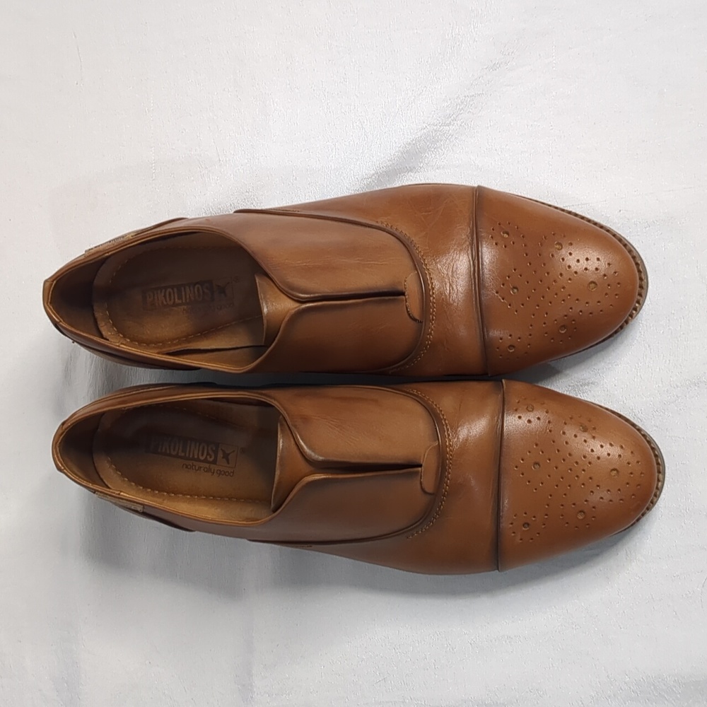 Dark Tan/Brown slip-ons/loafers Pikolinos--Women's size 10-10.5